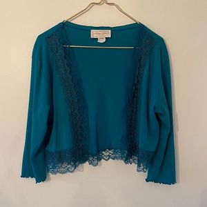 Vintage turquoise lace cardigan shall💙
